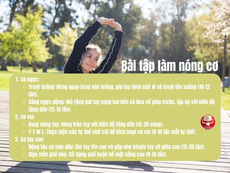 6 bài tập làm nóng nhóm cơ chính trước khi tiến hành hít đất