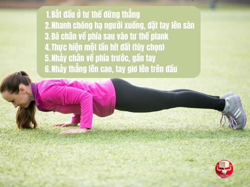 6 bước thực hiện động tác Burpees đúng