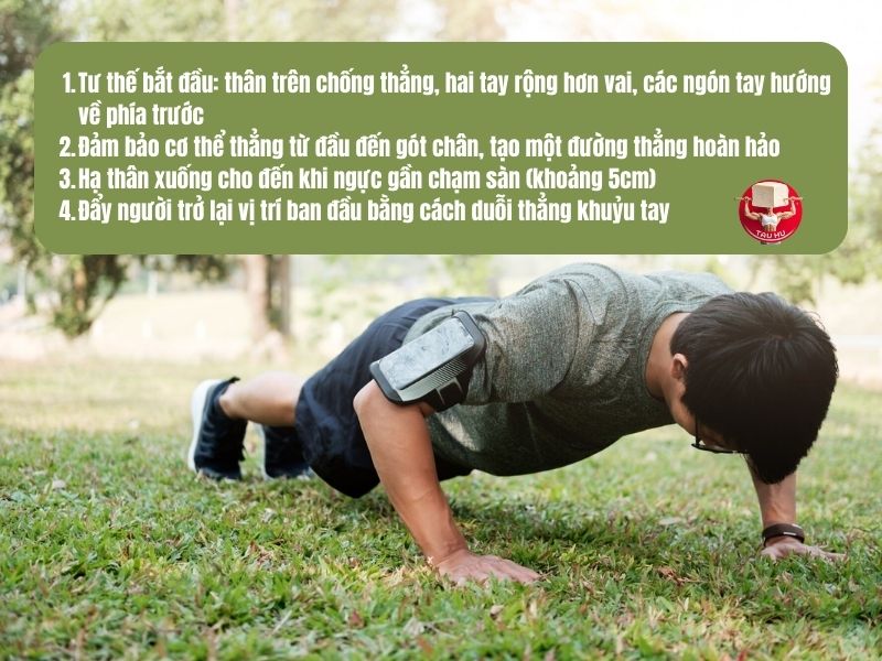 4 bước thực hiện động tác hít đất đúng