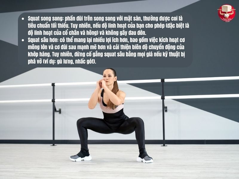 Độ sâu của squat là một chủ đề được thảo luận nhiều: Squat song song hay squat sâu hơn