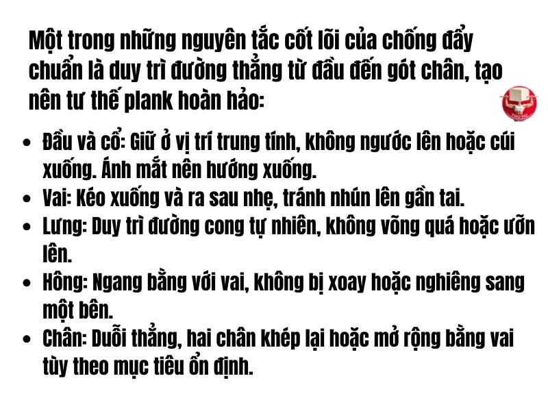 Luôn giữ cơ thể tạo thành một đường thẳng trong quá trình hít đất