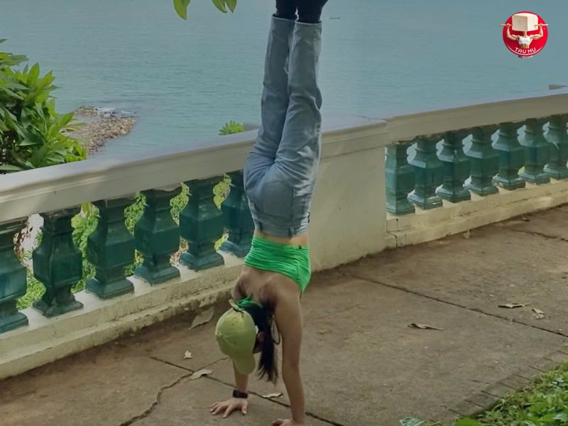 Kỹ năng yêu thích nhất của Tàu Hủ là trồng chuối (handstand)