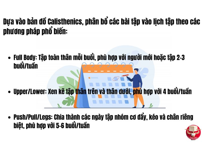 Ba phương pháp chia lịch tập phổ biến dựa vào bản đồ Calisthenics