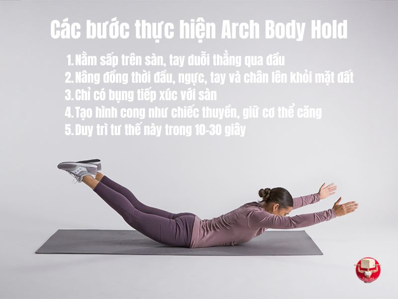 5 bước thực hiện động tác Arch Body Hold đúng