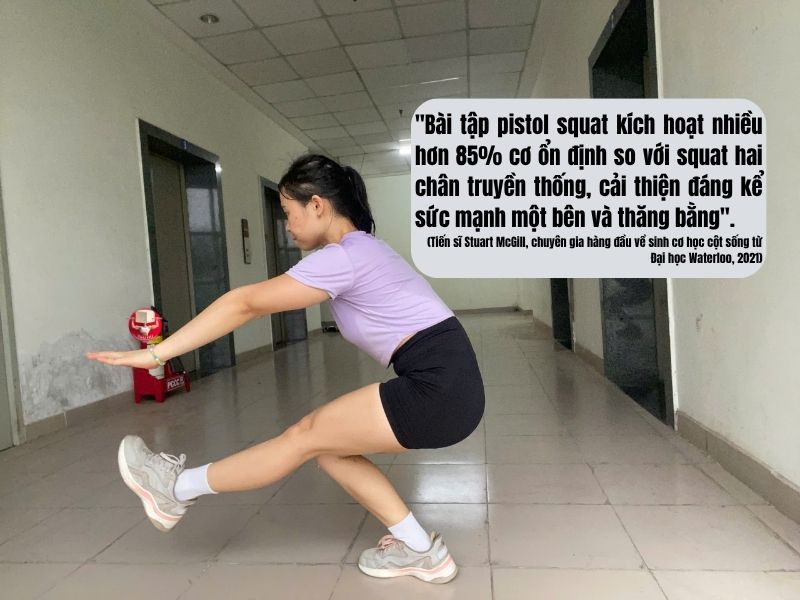 Theo nghiên cứu, động tác Pistol squat cải thiện sự thăng bằng và ổn định cho thân dưới