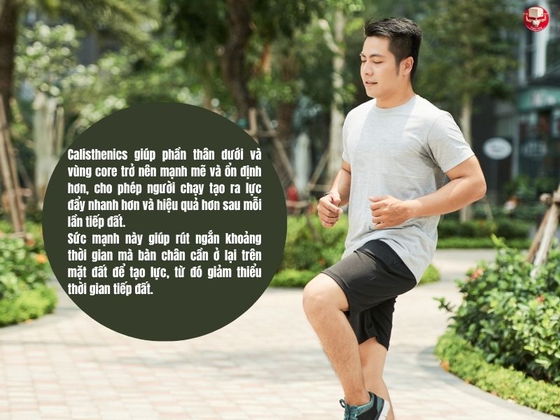 Bài tập Calisthenics giúp giảm thiểu thời gian tiếp đất, từ đó tăng hiệu quả trong chạy bộ