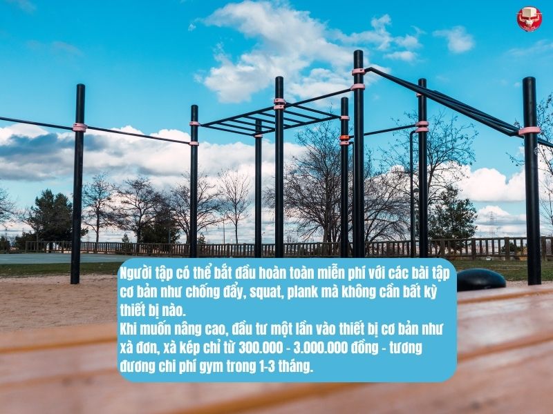 Tập calisthenics tạo ra mô hình đầu tư một lần, hưởng lợi lâu dài thay vì chi phí định kỳ không ngừng