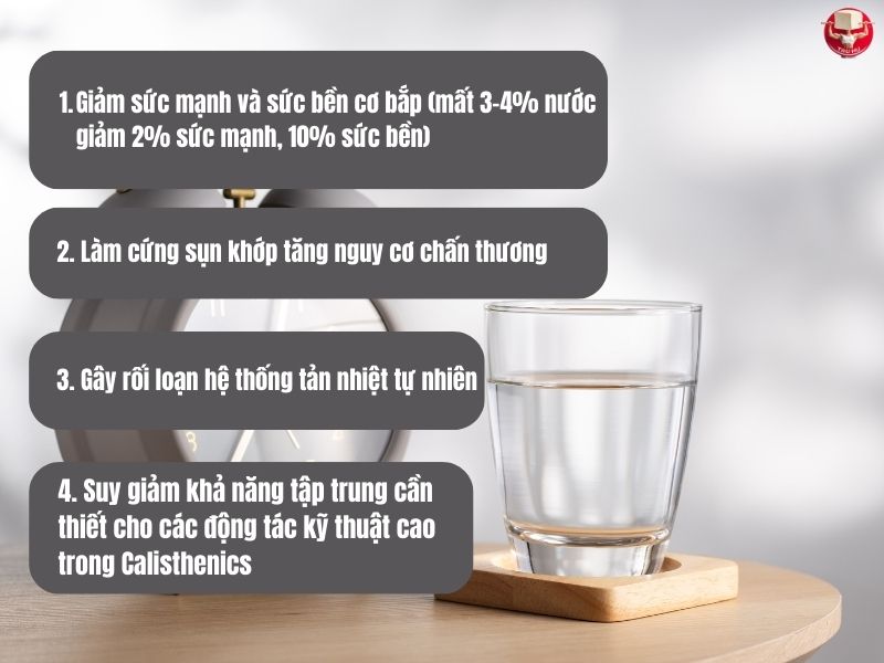 4 tác động chính của thiếu nước đến việc tập luyện Calisthenics