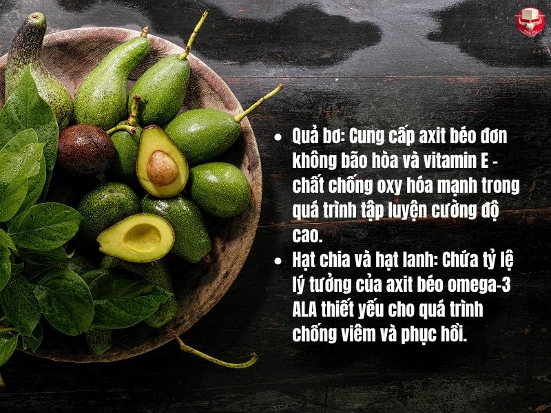 Calisthenics thuần chay: Bí kíp xây dựng cơ bắp và phục hồi hiệu quả từ thực vật 16 Bơ và các loại hạt như hạt chia và hạt lanh là nguồn cung cấp chất béo tốt cho quá trình phục hồi tập luyện